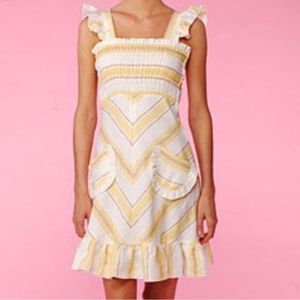 Betsy Johnson linen striped summer sun dress
